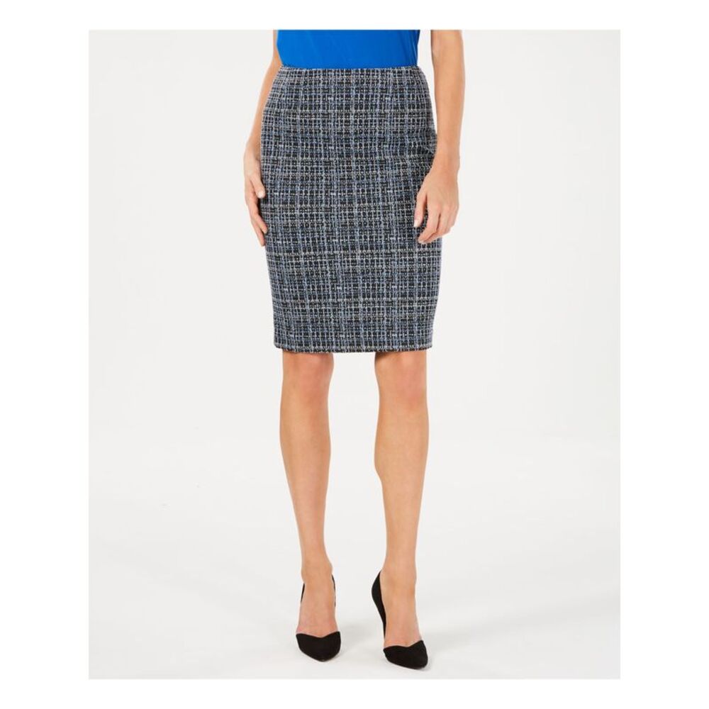 KASPER Womens Blue Above The Knee Pencil Wear To Work Skirt  Size 16